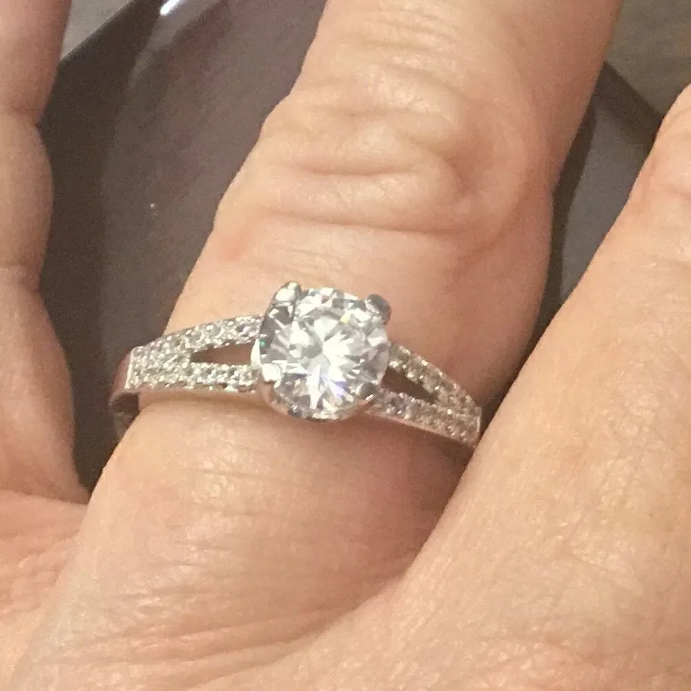 3 Ct. Round Solitaire Diamonelle Split Band Ring